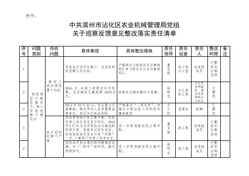 关于巡察反馈意见整改落实责任清单.doc