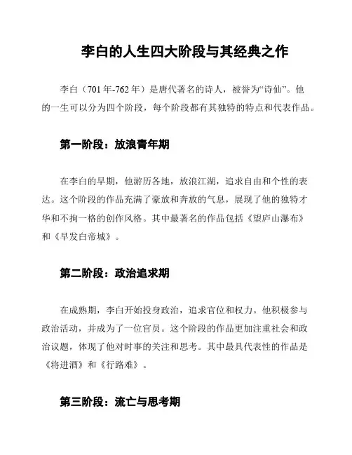 李白的人生四大阶段与其经典之作