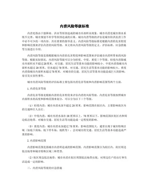 内涝风险等级标准