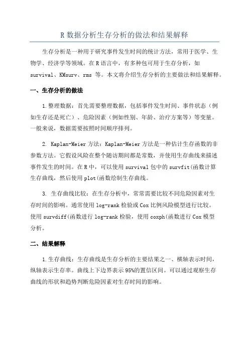 R数据分析生存分析的做法和结果解释