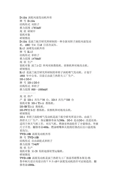 世界各国航空发动机大全