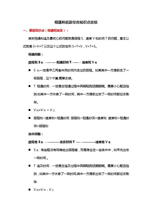 四年级相遇与追击综合问题知识点总结