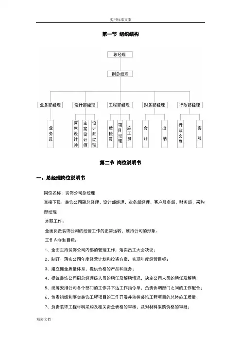 家装公司岗位职责(自己辛苦整合地~)