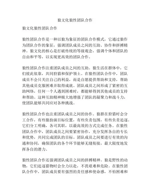 狼文化狼性团队合作