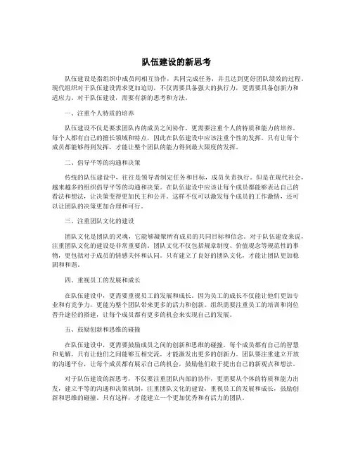 队伍建设的新思考