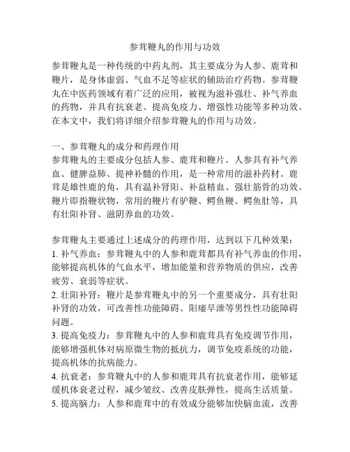 参茸鞭丸的作用与功效