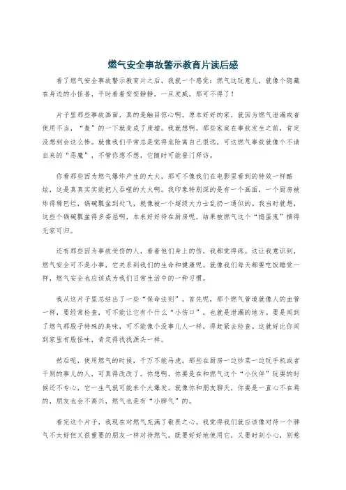 燃气安全事故警示教育片读后感