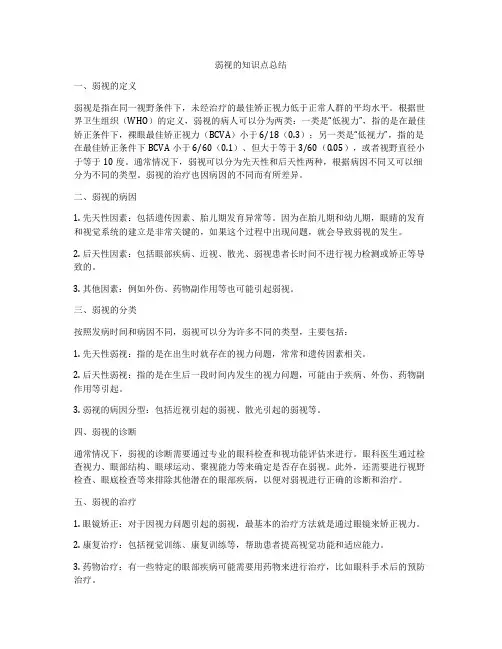 弱视的知识点总结