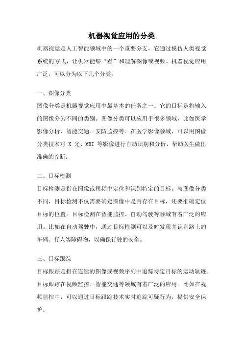 机器视觉应用的分类