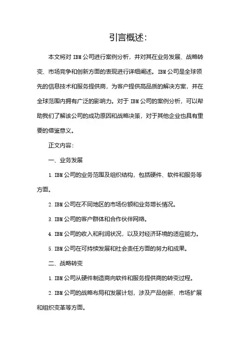 IBM公司案例分析