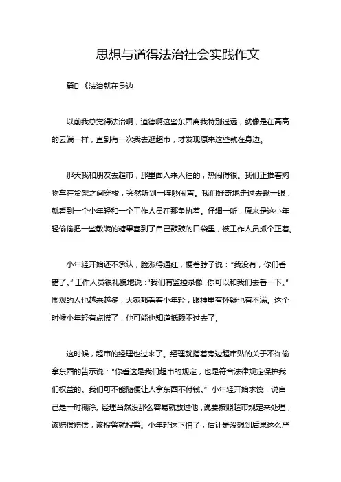 思想与道得法治社会实践作文