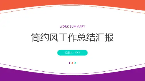 简约风紫色主题工作总结汇报PPT模板