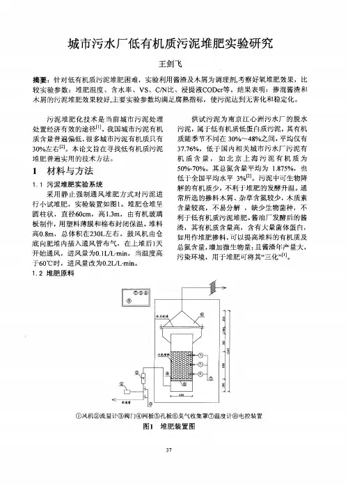 城市污水厂低有机质污泥堆肥实验研究