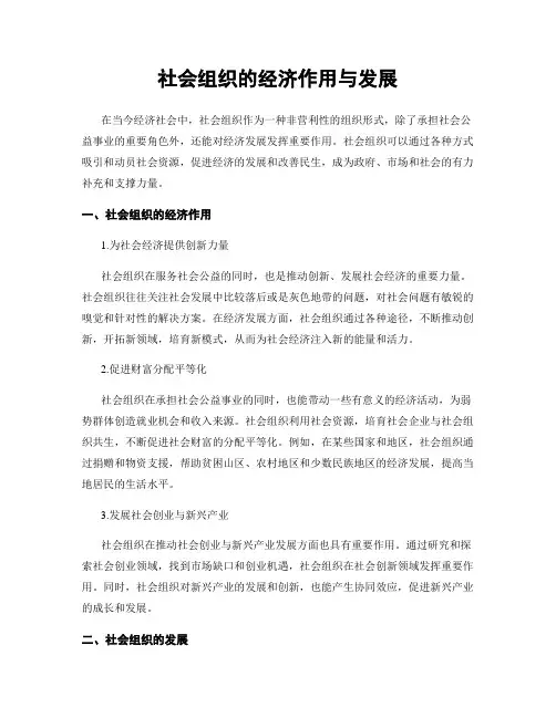 社会组织的经济作用与发展