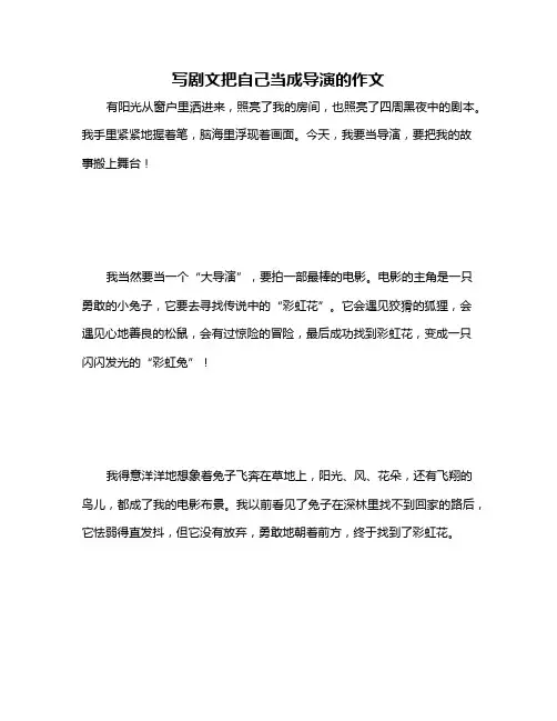 写剧文把自己当成导演的作文