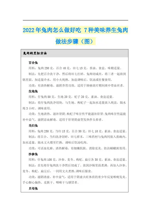 2022年兔肉怎么做好吃 7种美味养生兔肉做法步骤(图)