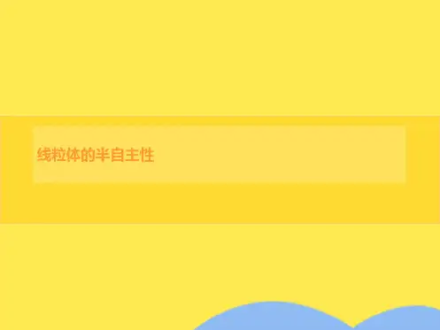 线粒体的半自主性(共5张精选PPT)