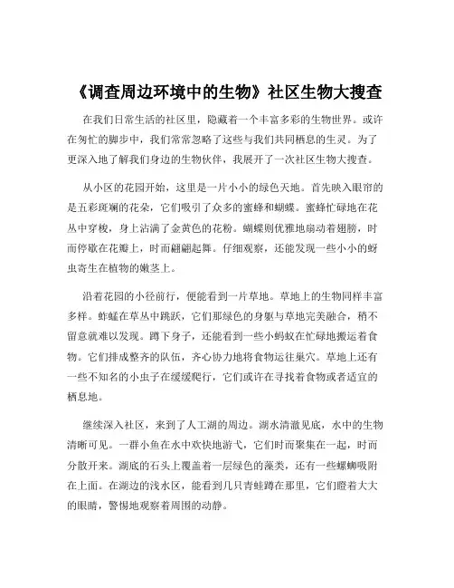 《调查周边环境中的生物》社区生物大搜查