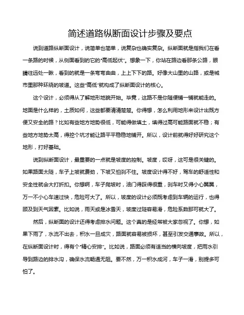 简述道路纵断面设计步骤及要点