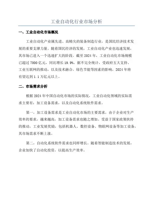 工业自动化行业市场分析