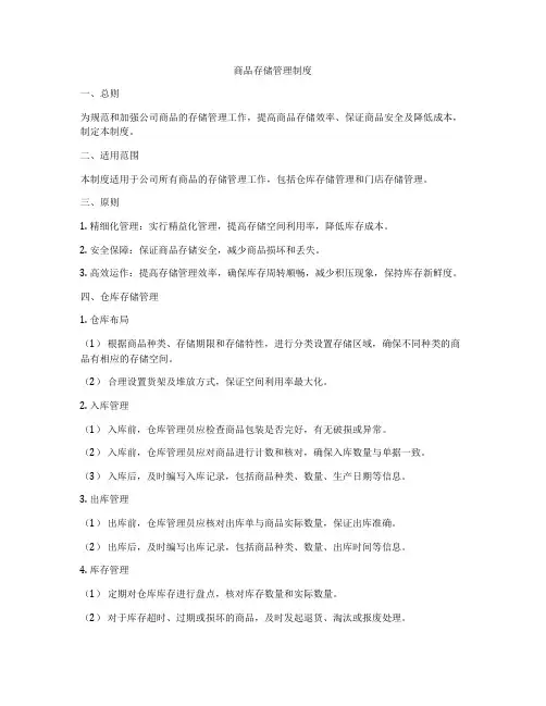 商品存储管理制度