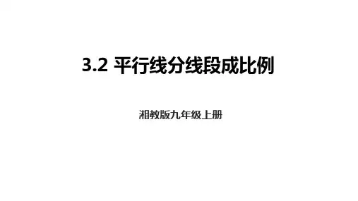《平行线分线段成比例》课件 初中数学湘教版九年级上册