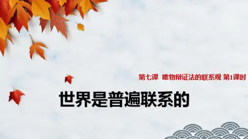 高中政治必修4精品课件9：7.1 世界是普遍联系的