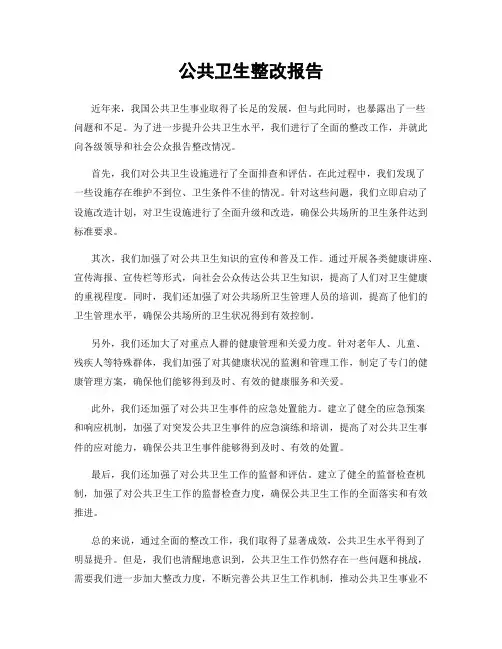 公共卫生整改报告