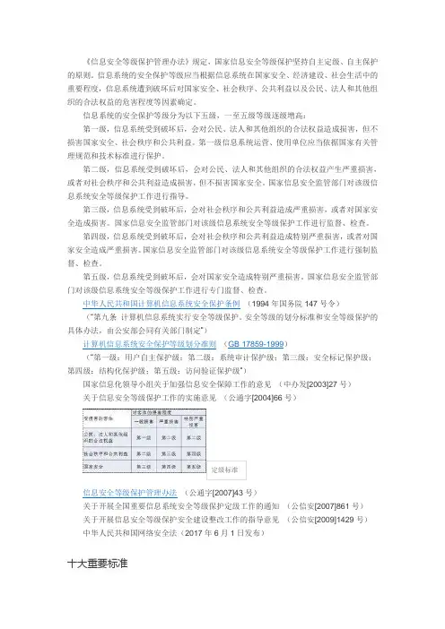 信息系统安全等级保护及二级、三级审核内容和相关制度