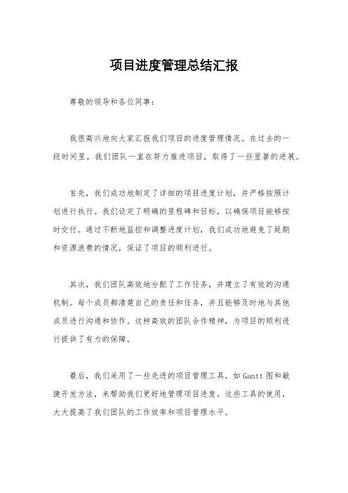 项目进度管理总结汇报