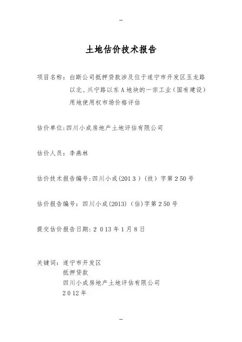 土地估价技术报告