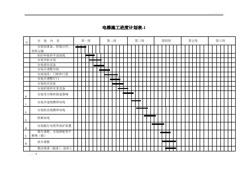 电梯施工进度计划表