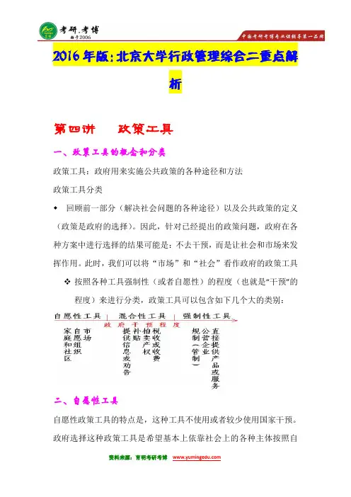 【独家提供】2016年北京大学行政管理《公共政策分析》专题热点解析。。