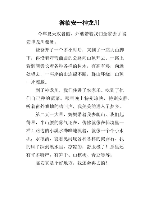 游临安神龙川