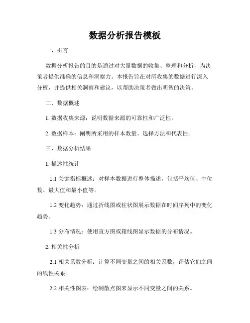 数据分析报告模板