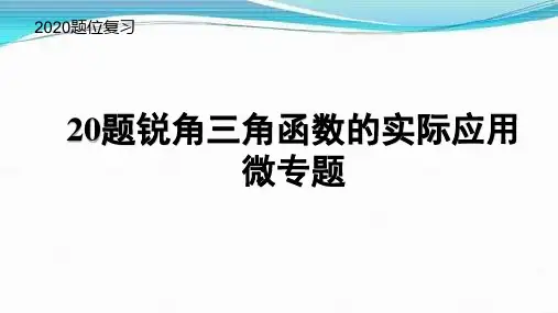 中考专题复习-锐角三角函数的应用