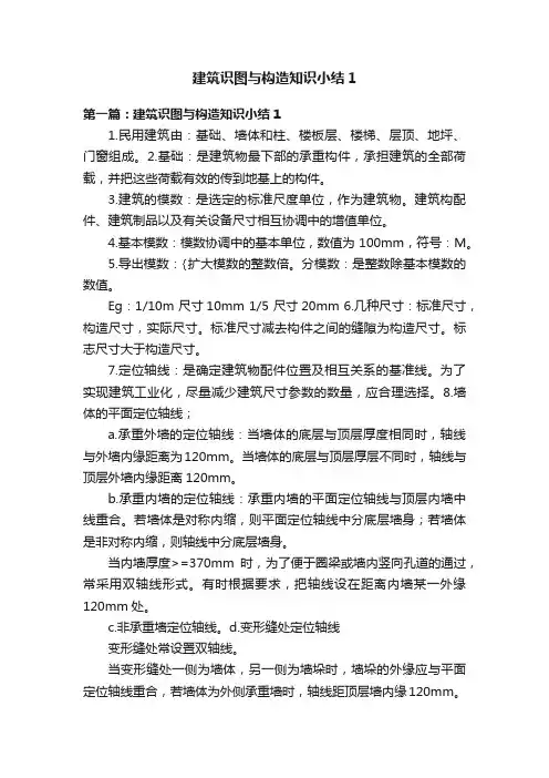 建筑识图与构造知识小结1