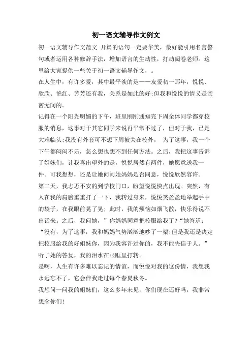 初一语文辅导作文例文
