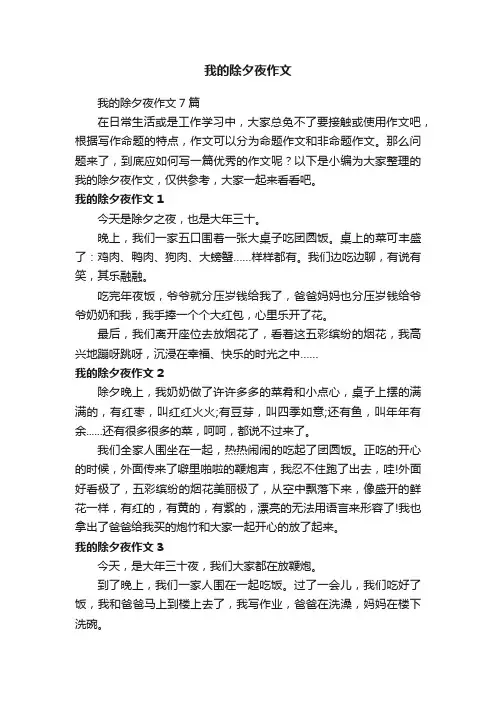 我的除夕夜作文7篇