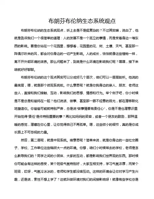 布朗芬布伦纳生态系统观点
