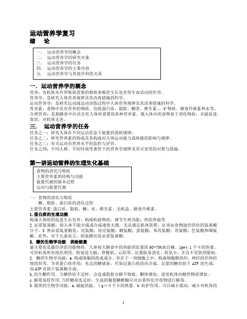 运动营养学复习