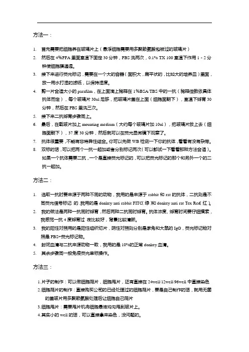 细胞免疫荧光步骤