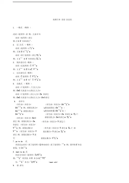 标准日本语语法总结