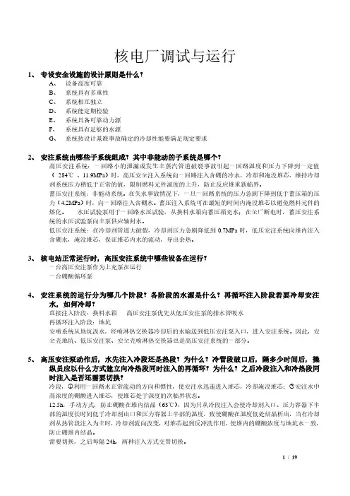 核电厂调试与运行
