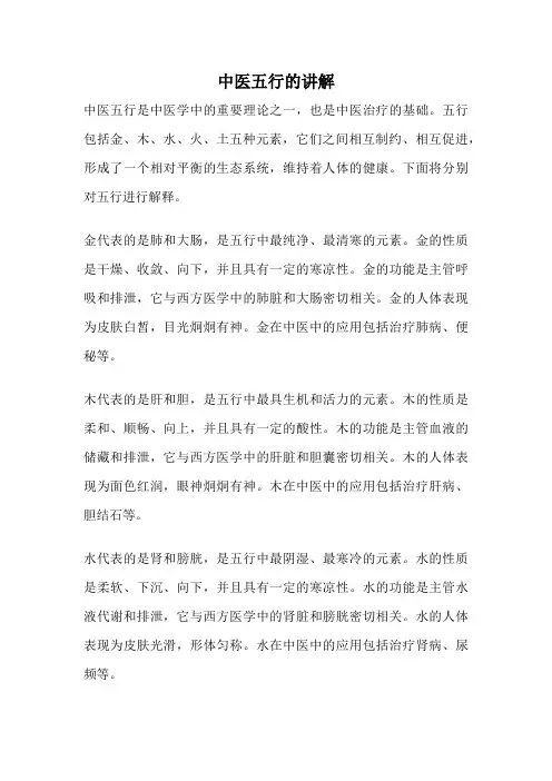 中医五行的讲解