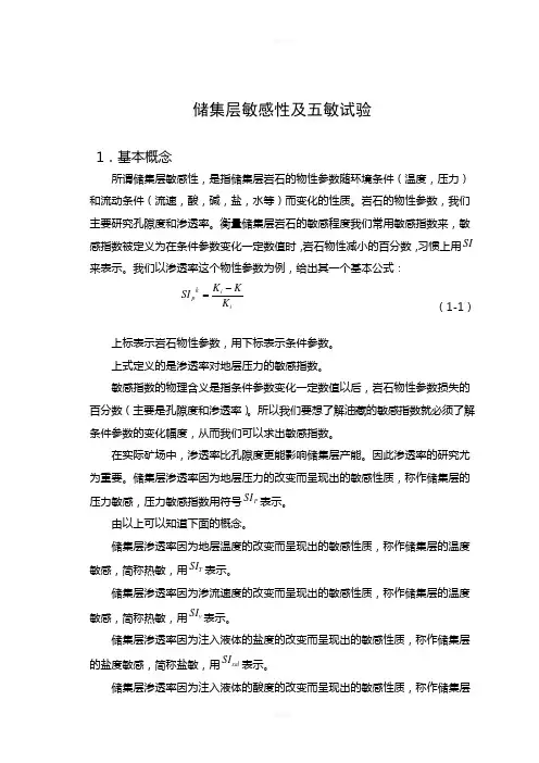 储层五敏性实验
