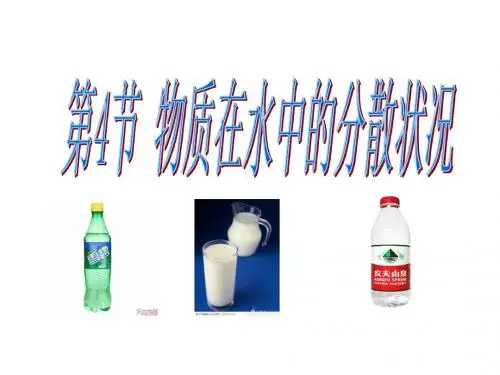 八年级上科学1.4物质在水中的分散状况.