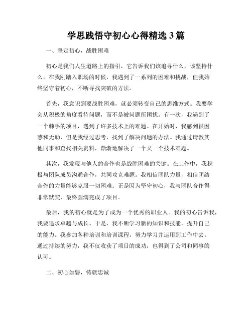 学思践悟守初心心得精选3篇