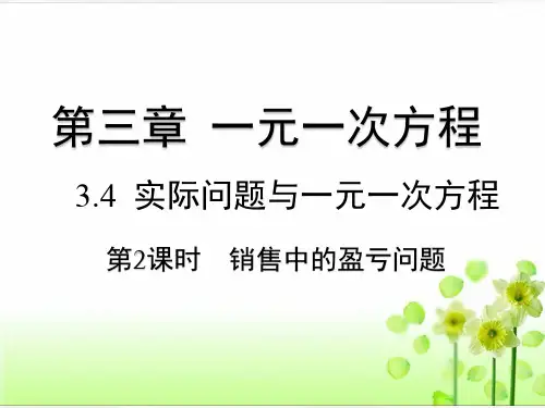 第2课时 销售中的盈亏问题
