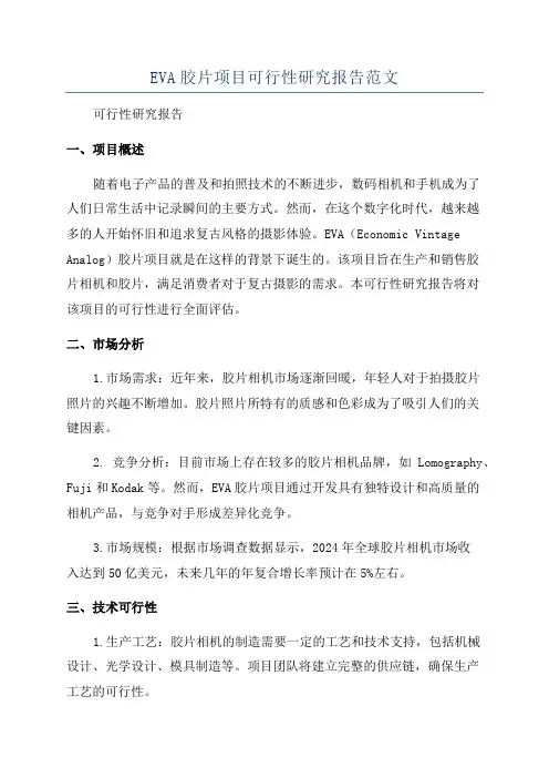 EVA胶片项目可行性研究报告范文